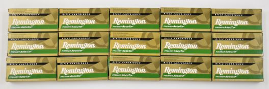 Three-hundred .222 Remington Premier AccuTip rifle cartridges, all in original boxes. PLEASE NOTE
