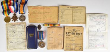British Army WW1 medal trio comprising 1914/1915 Star, War Medal and Victory Medal named to 38207
