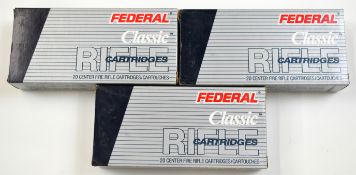 Sixty .32 Winchester Special Federal Classic cartridges, all in original boxes. PLEASE NOTE THAT A