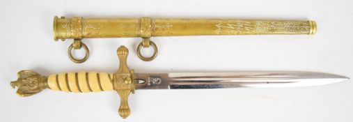 German WW2 Nazi Third Reich Kriegsmarine dress dagger with eagle pommel, wired grip, fouled anchor