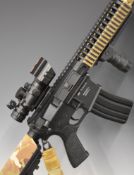 ASG Classic Army M4 assault style electric airsoft rifle with tactical stock, VLife scope and