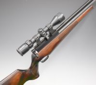 RWS Series 50 .22 PCP FAC air rifle with textured semi-pistol grip and forend, raised cheek piece,