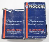 Nine-hundred .22 LR Fiocchi performance rifle cartridges, all in original boxes. PLEASE NOTE THAT