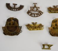 Ten British Army Territorial and Yeomanry shoulder titles including Monmouthshire, Dorset, Royal