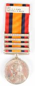 Queen's South Africa Medal with clasps for Cape Colony, Orange Free State, Johannesburg and