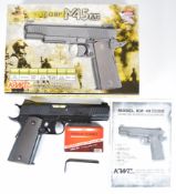 KWC M45 A1 .177 CO2 air pistol with chequered grips and 21 shot magazine, serial number 48016183, in