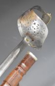 British Army 1897 pattern officer's sword with George V cypher to guard, 82cm part fullered blade