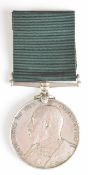 British Army Edward VII Volunteer Long Service Medal named to 3438 Pte D Chadwick, 1st Volunteer