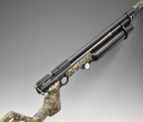 Benjamin Marauder .22 PCP air rifle with Lane regulator, camouflage pistol grip, skeleton stock,