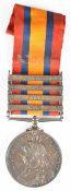 Queen's South Africa Medal with clasps for Relief of Mafeking, Elandslaagte, Defence of Ladysmith