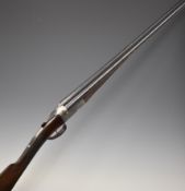 George Bate .410 side by side shotgun with border engraved locks, underside, trigger guard, top