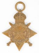 WW1 1914/1915 Star named to 7564 Pte W James, Devonshire Regiment