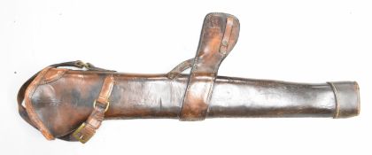 Martini-Henry or similar saddle carbine rifle leather bucket holster stamped 'S AOS W 1924', 81.