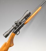 Browning .22 semi-automatic take-down rifle with chequered semi-pistol grip, adjustable sights, 4x40