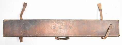John Rigby & Co full length leather bound rifle case with 'John Rigby & Co Gun and Rifle Makers 24