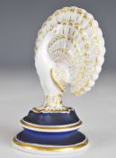 Chamberlains Worcester novelty miniature figure of a peacock, height 8cm
