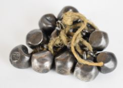 Collection of white metal currency, probably Chinese, with impressed marks