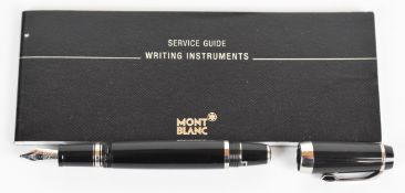 Montblanc Bohème propelling fountain pen with black body, black onyx set platinum plated clip and