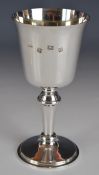 Elizabeth II feature hallmarked silver commemorative goblet, Birmingham 1973, maker W I Broadway &