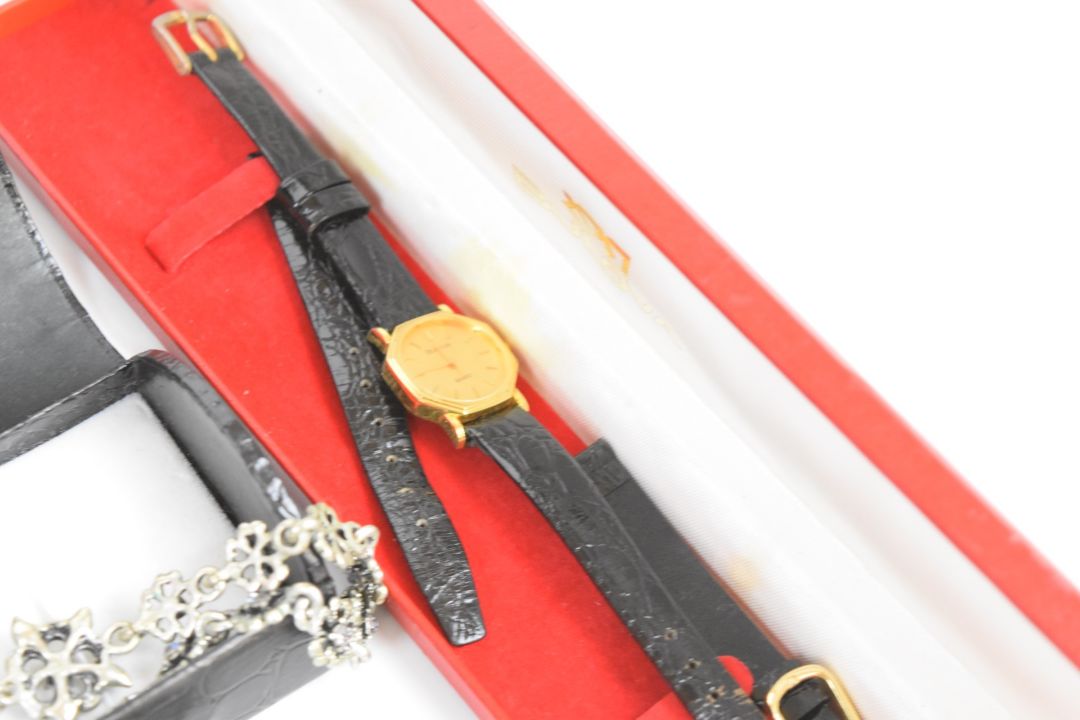 A collection of jewellery, some silver including bangle, mirror, two rings, cigarette case, brooch - Image 3 of 7