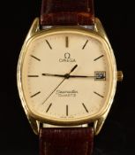 Omega Seamaster gentleman's wristwatch ref. 196.0280 with date aperture, two-tone hands and baton