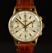 Swiss Emperor gentleman's chronograph wristwatch with gold hands and baton hour markers, inset