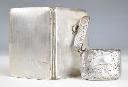 Edward VII hallmarked silver vesta case, Birmingham 1904, maker G. Loveridge & Co. and a small Art