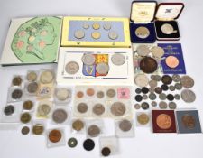 James I, Georgian and later world coinage and medallions to include Georgian and Victorian copper