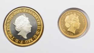 Westminster Coins 2015 limited edition (of 295) 9ct gold proof one penny coin, weight 4.0g and