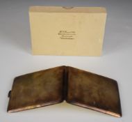 Hallmarked silver cigarette case, Birmingham 1947, maker E J Trevitt & Sons Ltd, length 9.5cm,