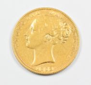 1862 Queen Victoria, young head, shield reverse, gold full sovereign