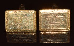 A pair of 9ct gold cufflinks, in original box, 10.9g