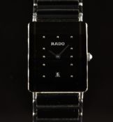 Rado Diastar wristwatch ref. 160.0486.3 with date aperture, silver hands and hour markers, black