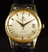 Omega Seamaster gentleman's automatic wristwatch ref. 14746 with date aperture, gold hands and