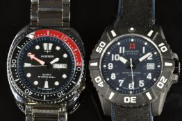 Two gentleman's wristwatches Hanowa Swiss Military with date aperture, luminous hands and Arabic