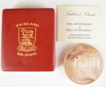Falkland Islands limited edition (of 20,000) silver proof coin commemorating 100 years of self