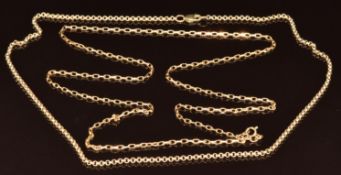 Two 9ct gold chains / necklaces, 17.9g, 70 & 51cm