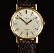 Omega 9ct gold gentleman's wristwatch ref. 132.5017 with date aperture, two-tone hands and baton