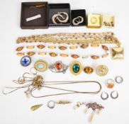 A 9ct gold wedding band (2g, size L), four pairs of silver earrings, silver ring, 9ct gold and