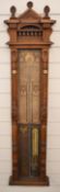 Admiral Fitzroy oak cased Victorian or early 20th century mercury barometer, with twin pointers