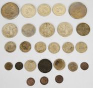 Approximately 189g of pre 1947 English silver coinage together with a Queen Victoria Gothic