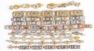 Eleven micro mosaic bracelets
