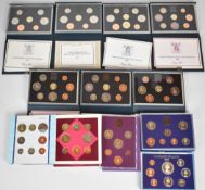 Twelve British uncirculated coin sets comprising 1983-1988 proof sets (1984 x2) and 1980, 1982, 1993