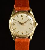 Omega 18ct gentleman's wristwatch ref. 2690 with gold hands, Arabic numerals and hour markers,