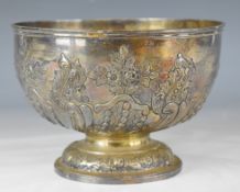 Goldsmiths & Silversmiths Co Ltd Victorian/Edward VII hallmarked silver pedestal rose bowl, with