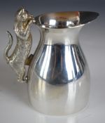 Peter Nicholas & Co Ltd, Elizabeth II hallmarked silver novelty jug with the handle formed as a cat,