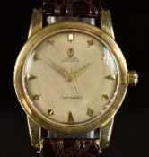 Omega Seamaster gentleman's automatic wristwatch ref. 2577-18 with gold hands and hour markers,