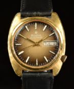 Bulova Accutron gentleman's wristwatch with day and date aperture, luminous hands, baton hour
