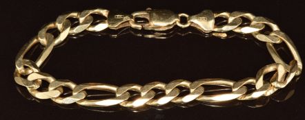 A 9ct gold curb link bracelet, 17.7g, 19cm