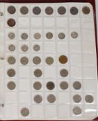 Roman, Georgian, Victorian and later coin collection contained in a red ring binder, including pre
